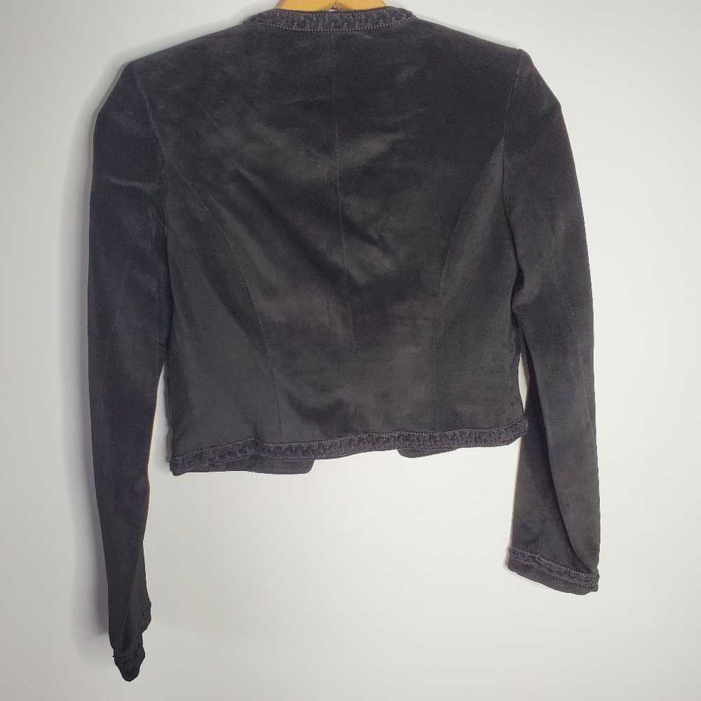 Vintage Danier black suede cropped button down jacket size small - Picture 7 of 16